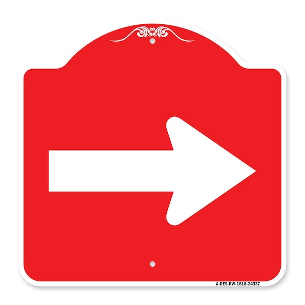 Signmission Designer Series Sign-Arrow Green, Red & White Aluminum Architectural Sign, 18" x 18", RW-1818-24337 A-DES-RW-1818-24337 - main